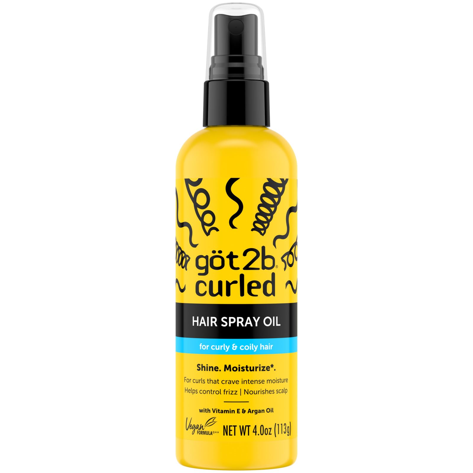 Photo 1 of Got2b Curled Hair Spray Oil, 4oz, for curl types 3-4, curly and coily hair, helps control frizz and nourishes the scalp