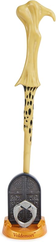 Harry Potter, Bacchetta Magica di Lord Voldemort in plastica con Supporto Hogwarts, Circa 30 cm, Giocattolo per Bambini dai 14 Anni in su, Articolo per Fan