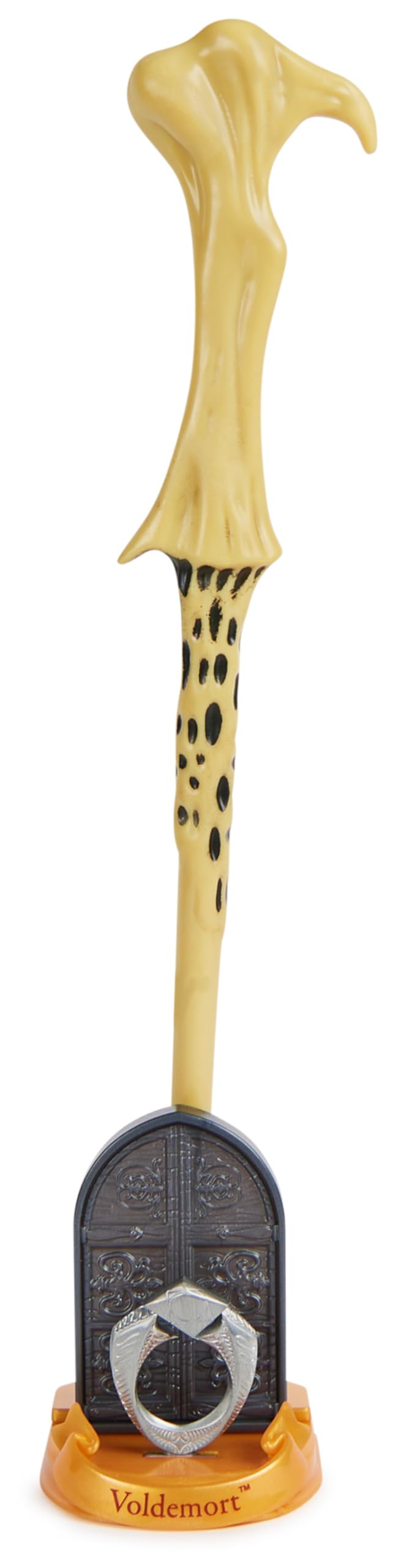 Wizarding World Harry Potter, 12-inch Magical Collector Voldemort Wand with Stand & Die-cast Icon, Magical Artifacts, Accessory for Halloween Costumes