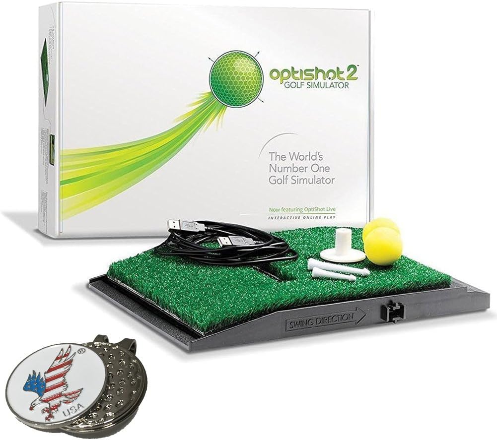 optishot 2 Golf Simulator (Mac & PC) 2017 Model Bundle | Includes Tee Foam Balls, USB Cable, 1 Ball Marker Clip Set and other Options