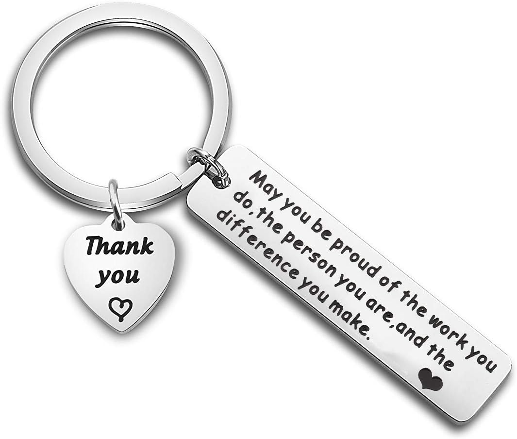 SEIRAA Thank You Gift Appreciation Jewelry Make A Difference Keychain Volunteer Employee Gift Social Worker Jewelry