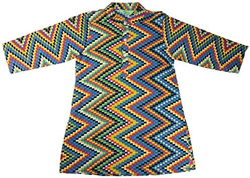 Indain Kids Ethnic Wear Cotton Clothes in Multicolor Block Printed Baby Boys Kurta