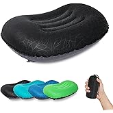 ATEPA Inflatable Camping Pillow, Ultralight Waterproof Travel Pillow with Ergonomic Support & Leak-Proof Air Valve, Compact Portable Pillow for Hiking Backpacking Tent Airplane Beach, Black