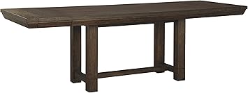 Amazon Com Signature Design By Ashley Dellbeck Rectangular Dining Room Table Extendable Brown Tables