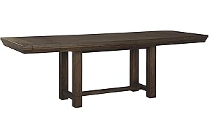 Signature Design by Ashley Dellbeck Casual Rectangular Dining Extension Table, Seats up to 8, Dark Brown