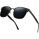 BIRCEN Mens Polarized Sunglasses for Driving: Al-Mg Metal UV Protection Sun Glasses Square Shades for Fishing Travel 2026