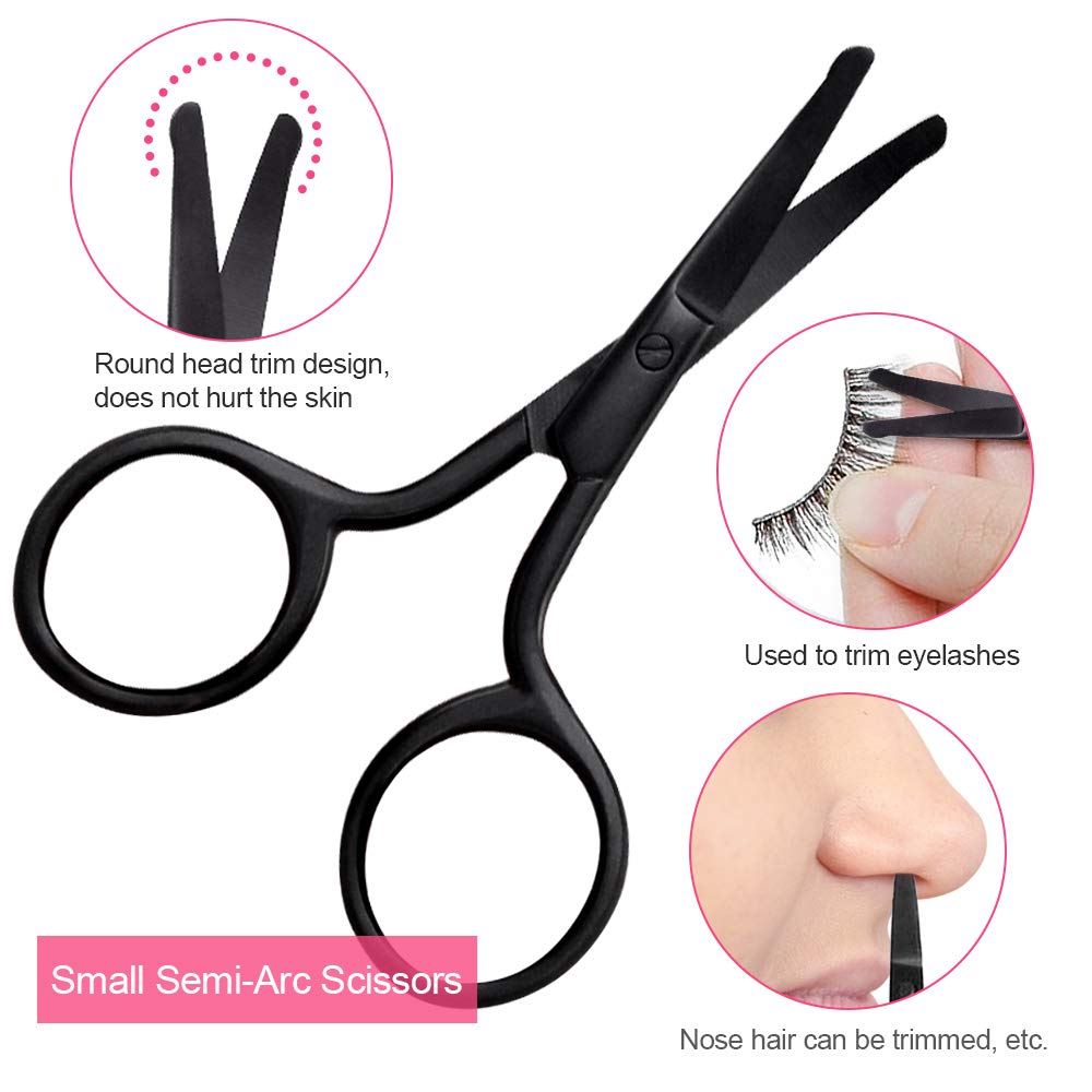 8 in 1 Eyebrow Grooming Set, EBANKU Eyebrow Razor Eyebrow Scissors Eyebrow Tweezer Eyebrow Comb Eyebrow Scraping Nose Hair Scissors Eyelash Curler False Eyelashes Applicator Tool Eyebrow Tools Kit: Beauty