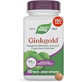 Nature's Way Ginkgold, Ginkgo Biloba Extract, Memory Support*, 150 ct | Memory, Focus, Cognitive Function, Healthy Circulation Support*; Standardized to 24% Ginkgo Flavone Glycosides