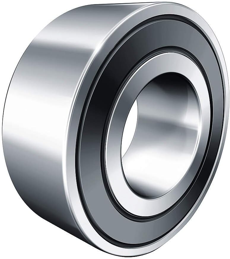 FAG 3305B-2RSR-TVH Ball Bearing, Double Row, Double Sealed, 25° Contact Angle, Polyamide/Nylon Cage, Normal Clearance, Metric, 25mm ID, 62mm OD, 1" Width, 6700rpm Maximum Rotational Speed, 4500lbf Static Load Capacity, 6700lbf Dynamic Load Capacity