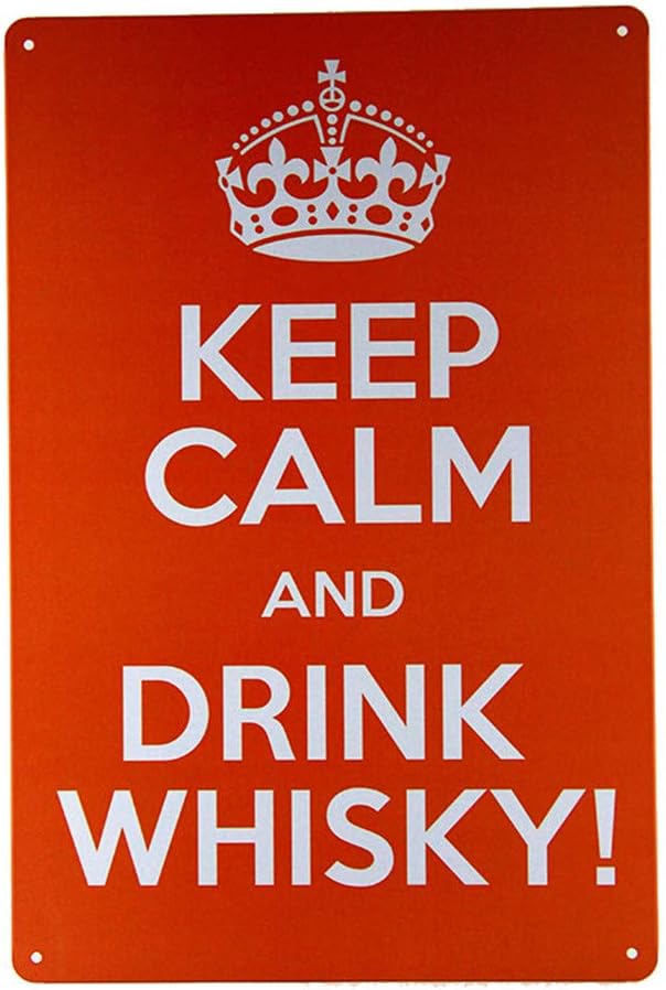Yunuo-Metal Sign *Drink Whiskey* Tin Sign Metal Wall Poster Bar Decor Pub Club