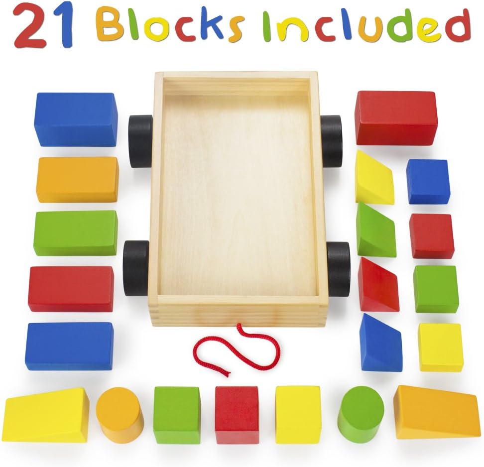 wooden blocks in wagon