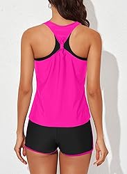 Aleumdr 3 Piece Athletic Bathing Suits Womens