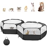 Pawaboo Small Animals Playpen, Large Chick Brooder with Zipper Splicing | Portable Chicken Coop Run, Pop Up Pet Enclosure Cat Tent for Guinea Pig Bunny Puppy Indoor Outdoor