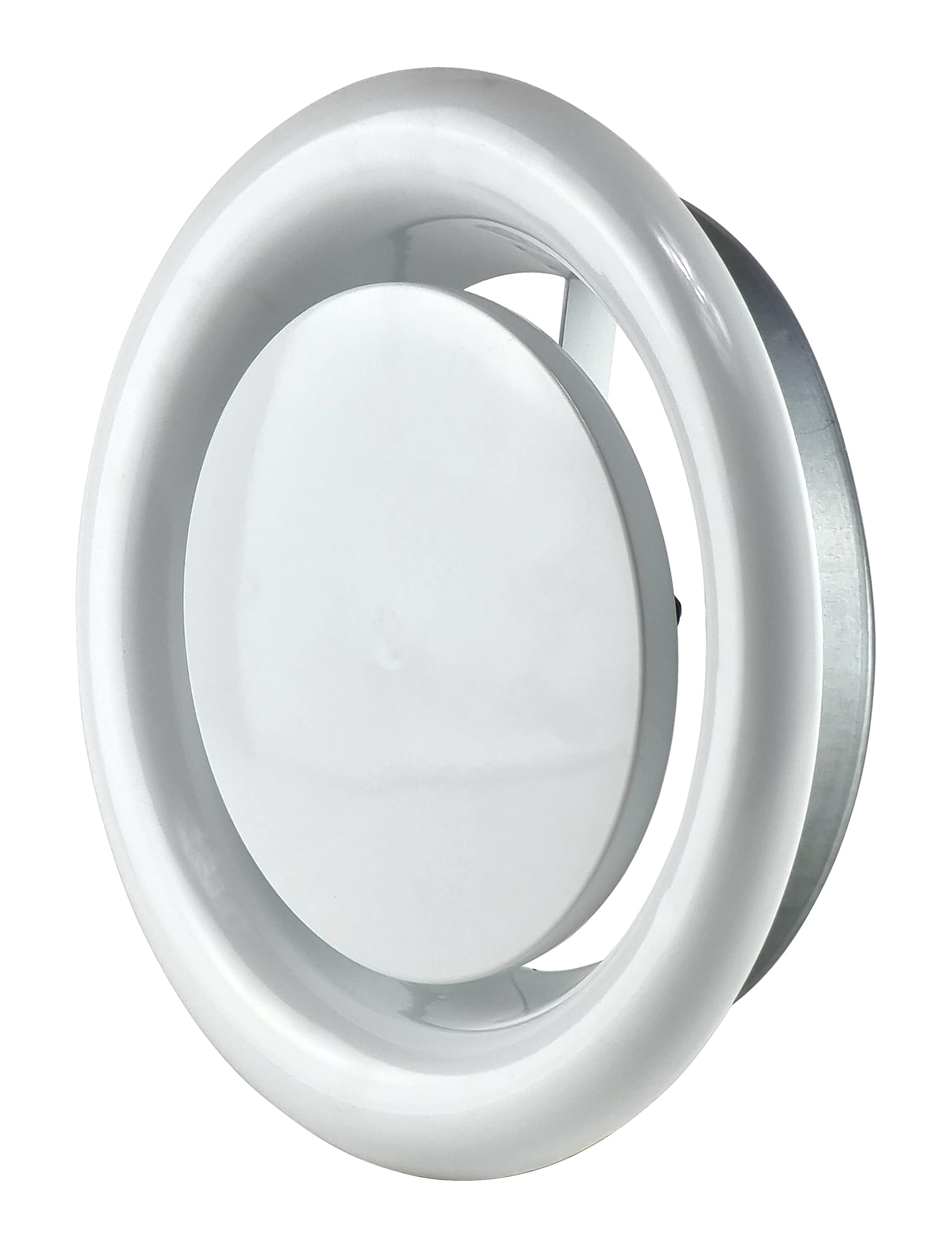 Steinberg14 White 200mm Air Exhaust Valve - 8 inch Extractor Fan Vent Cover - Round Adjustable Air Vent - Bathroom Diffuser - Wall Vent Cover - Ceiling Metal Ventilation Grille