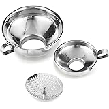 Delove Canning Funnel with Strainer for Wide and Regular Mason Jars - Wide-Mouth Funnels for Kitchen Use - Canning Supplies K