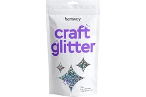 Hemway Craft Glitter 100g / 3.5oz Glitter Flakes for Arts Crafts Tumblers Resin Epoxy Scrapbook Glass Schools Paper Halloween Decorations - Extra Chunky (1/24" 0.040" 1mm) - Gun Metal Grey Holographic