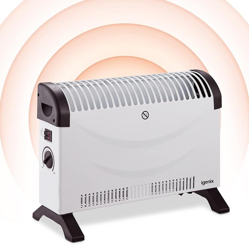 Igenix IG5200 2000W Portable Convector Heater Thermostat White Home Office