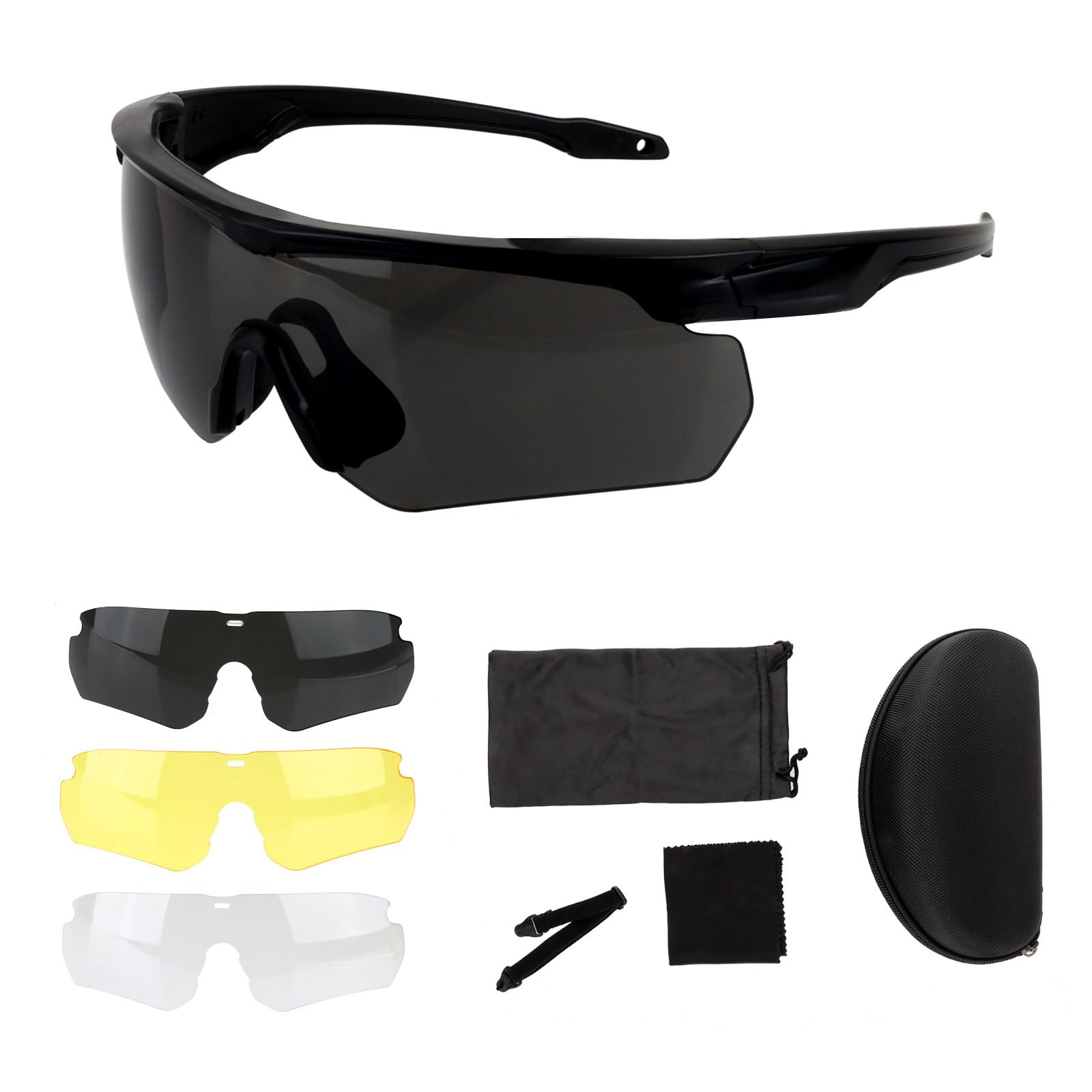 ToopMount Sport Glasses Anti Fog Goggles, Eyewear, Driving Glasses Goggles for Cycling, Hiking and Shooting (Black)