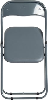 Harbour Housewares Padded Folding Chair Grey Solid Pack 1 Easy Store view 6