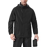 iCreek Men's Rain Jacket Lightweight Waterproof Packable Rain Shell Jacket Raincoat with Hood Windbreaker for Cycling, Golf