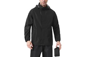 iCreek Men's Rain Jacket Lightweight Waterproof Packable Rain Shell Jacket Raincoat with Hood Windbreaker for Cycling, Golf