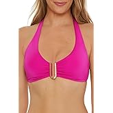 Trina Turk Women's Standard Monaco U-Wire Halter Bikini Top, Adjustable, Tie Back, Swimwear Separates
