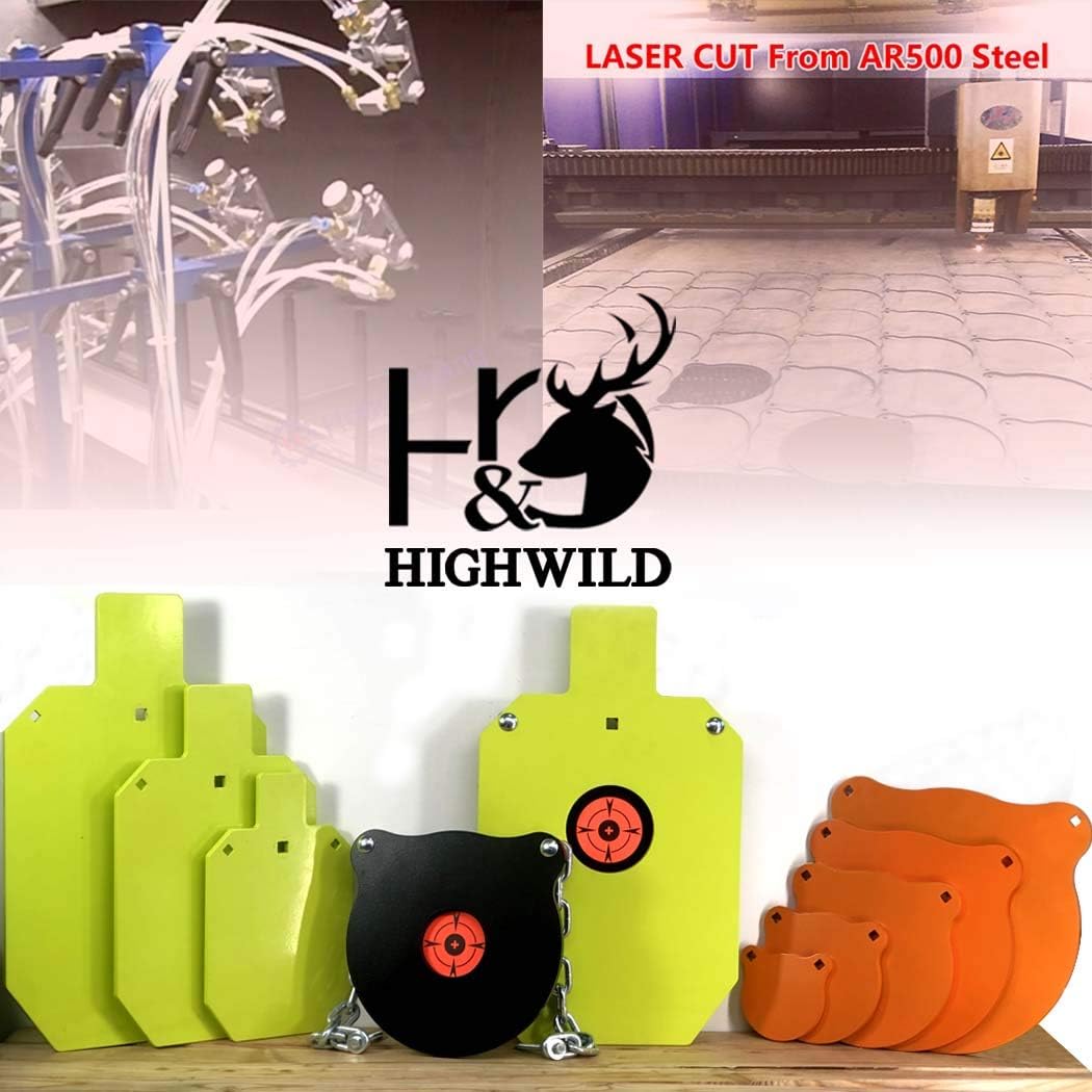 Highwild Steel Target Stand AR500 Shooting Target System (1 Stand, 2 Mounting Kits & 6" Gong + 7"x 12"Torso) : Sports & Outdoors