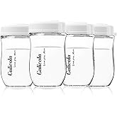 Gulicola Glass Breastmilk Storage Bottles, Wide Neck Breastmilk Collection Bottles, 5 oz, 4 Pack - White