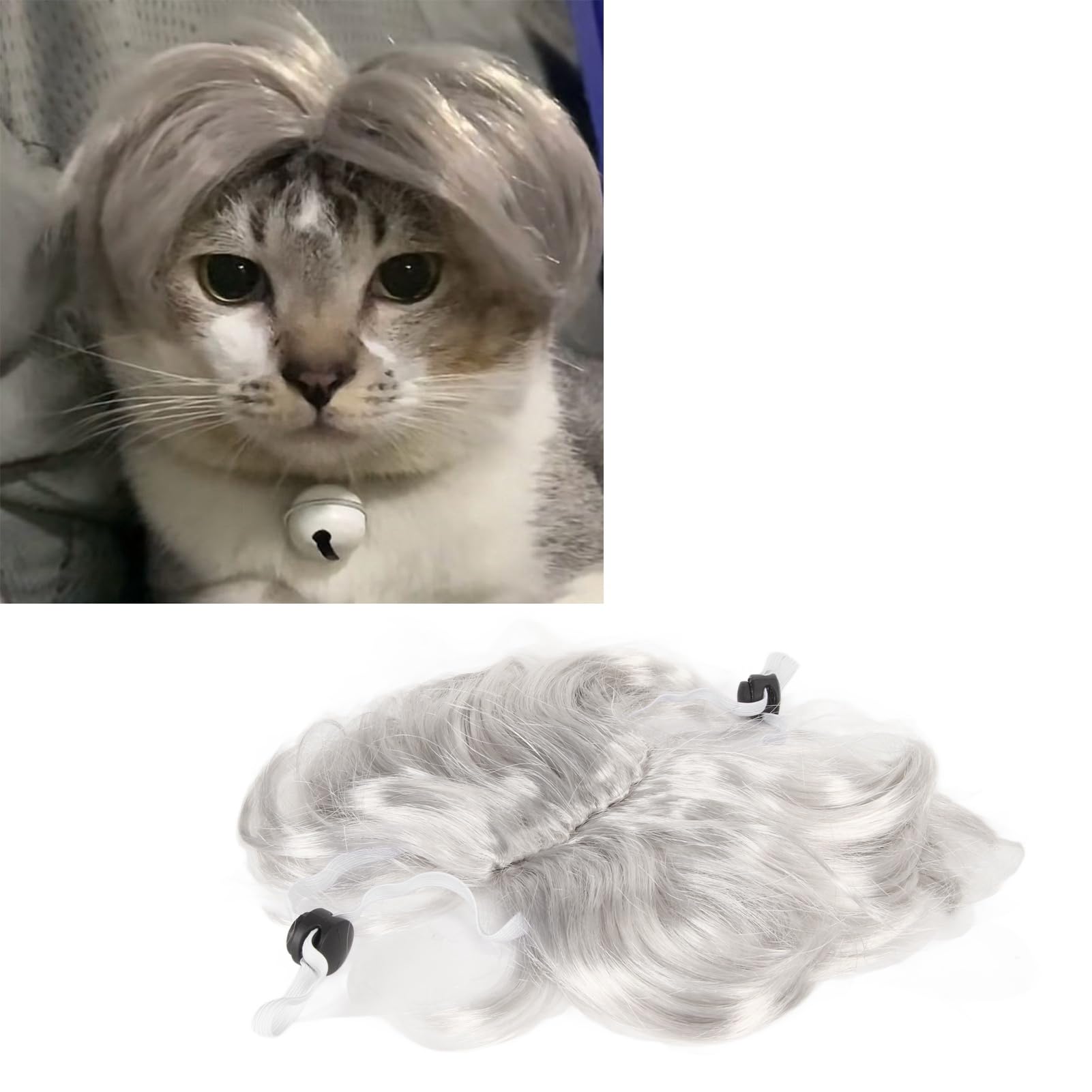 Tnfeeon Funny Dog Cat Cosplay Wig, Pet Wig Pet Funny Headwear Costumes Headgear for Small Medium Large Dog Cat Wigs Dress Up Decorations