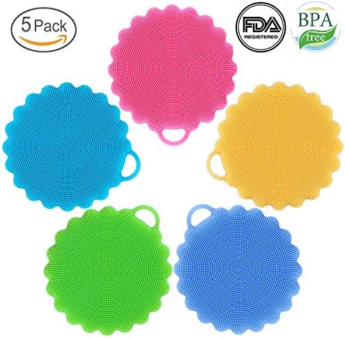 Kitchen Silicone Sponge, Food-Grade Antibacterial Silicone Non Stick Cleaning Dishwashing Dish Mildew-Free Brush Sponge Towel Scrubber for Kitchen Wash Pot Pan Dish Bowl Wash Fruit Vegetable