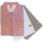 Ben Davis Short Sleeve 1/2 Zip Shirt 174 Burgundy Stripe Large