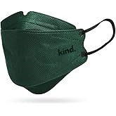 Kind 3D Willow Face Mask, Breath Flow Technology, Lightweight 4-Layer Disposable Mask for All-Day Wear, 5 Pack - Forest Green