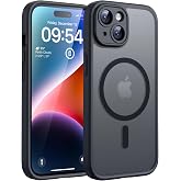 TOCOL for iPhone 14 Case, Compatible with MagSafe, Black | Built-in Magnets, Full Camera &amp; Military-Grade Protection, Anti-Slip Shockproof Translucent Matte Back Phone Cover