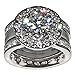 Unique Round-Shape 5 Ct. Cubic Zirconia Cz Bridal Wedding 3 Pc. Ring Set with Eternity Bands (Center Stone is 3.5 Cts.)