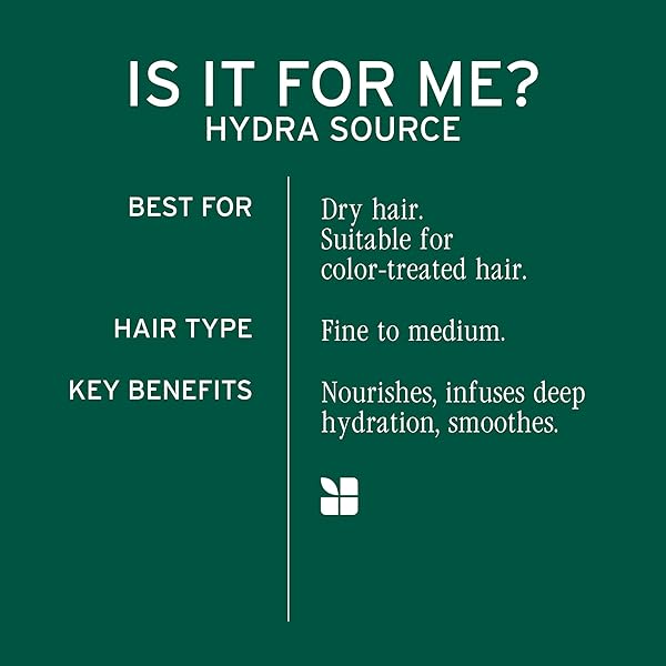 BIOLAGE HYDRA SOURCE CONDITIONING BALM – CONDITIONS, DETANGLES & ADDS SOFTNESS, FOR DRY HAIR, INFUSED WITH FERMENTED ALOE & MICRO-FILTERED HYALURONIC ACID, VEGAN & PARABEN-FREE, 16.9 FL OZ