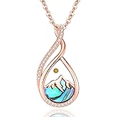 Zhi Kexin Mustard Seed Faith Necklace 925 Sterling Silver Mountain Pendant Christian Jewelry Inspirational First Communion Confirmation Gifts for Women