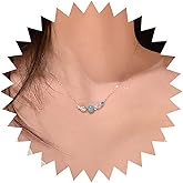 Andelaisi Boho Blue Moonstone Choker Necklace Vintage Starfish Shell Necklace Silver Sea Cowrie Necklace Adjustable Crystal Starfish Tiny Chain Necklace Jewelry for Women