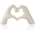 OTARTU Marble Gesture Heart Decoration, Modern Love Statue Finger, Abstract Heart Hands Sculpture Home Wedding Decoration,Shelf Decor