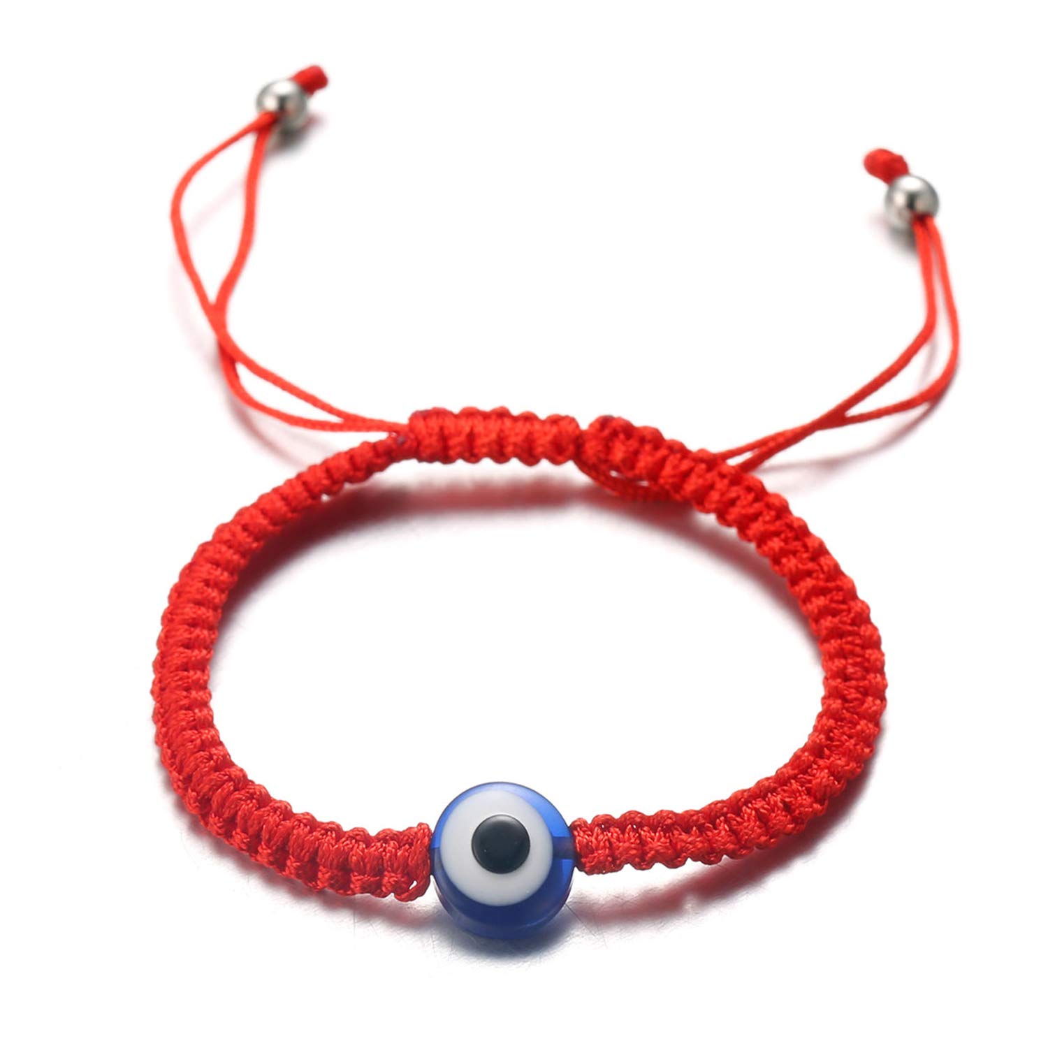 HALUKAKAH Evil Eye Bracelet for Women Men Handmade Braid Red String Blue Eye Handmade Braid Bracelet Size Adjustable Protection Mal de Ojo Jewelry with Free Giftbox