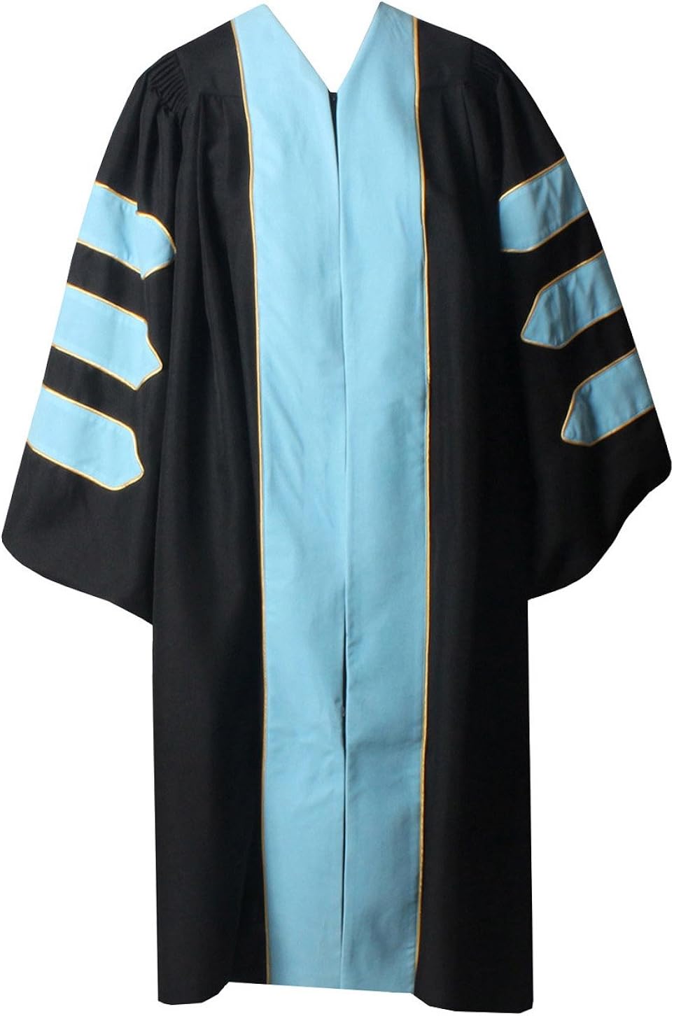 Unisex Deluxe Graduation Doctorate Robe with Gold Piping Available for CustomizationSky Blue45