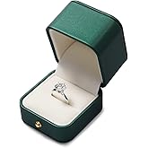 Oirlv Gorgeous Blackish Green Ring Box Premium Leather Ring Bearer Box for Wedding,Proposal Jewelry Gift Case