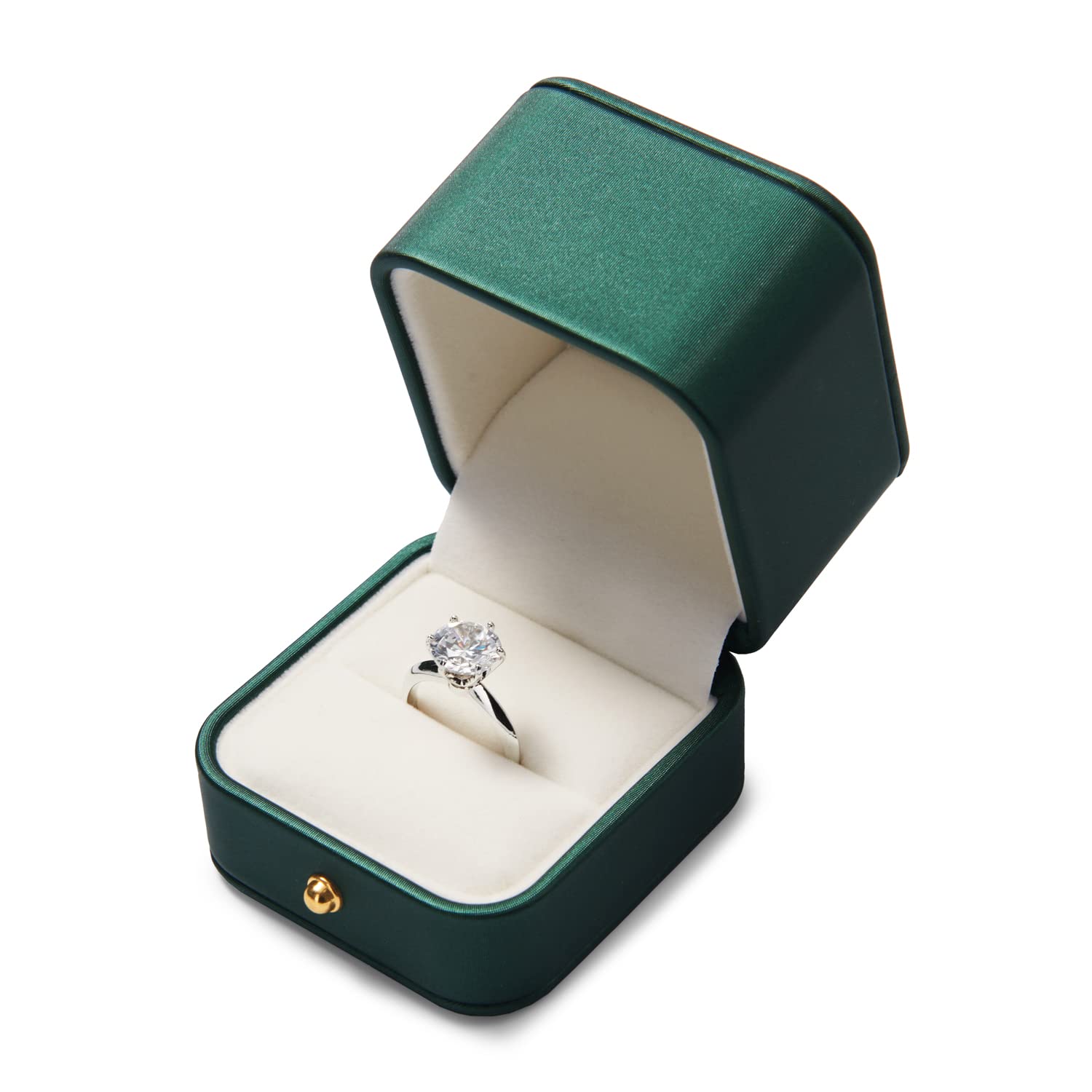 Oirlv Gorgeous Blackish Green Ring Box Premium Leather Ring Bearer Box for Wedding,Proposal Jewelry Gift Case (ring box)