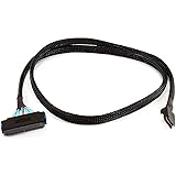 Monoprice 1m 28AWG Internal Mini SAS 36-Pin SFF-8087 Male to SAS 32-Pin SFF-8484 Female Cable, Black (108191)