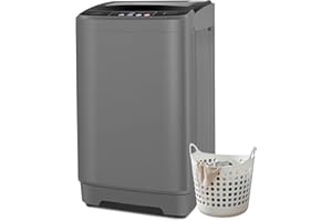 Nictemaw Portable Washing Machine 17.8Lbs Large Capacity 2.4 Cu.ft Portable Washer Machine with 10 Programs and 8 Water Levels Selections Mini Washing Machine for Apartment, Dorms, Rv-Glass Cover