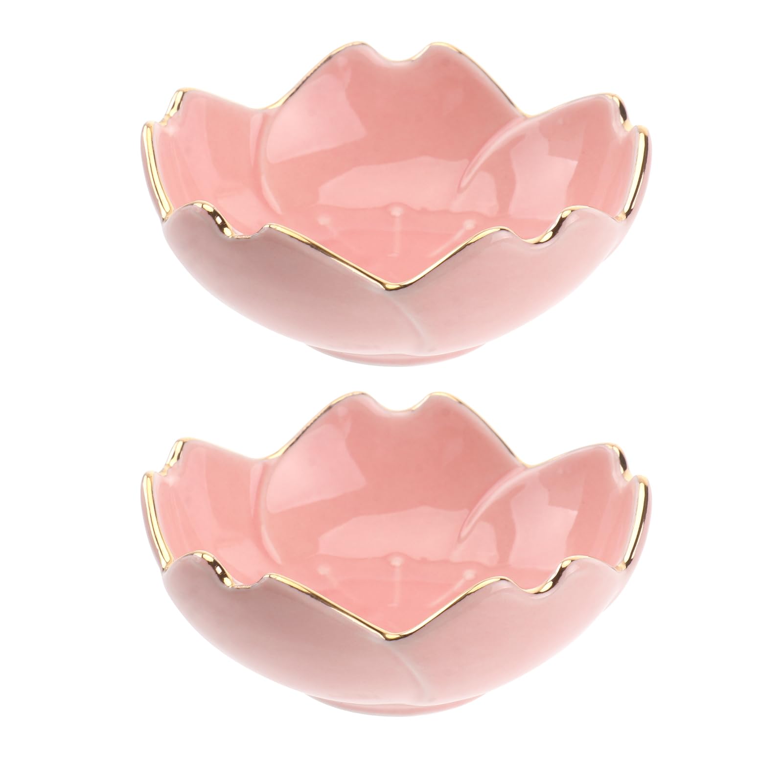 DOITOOL Porcelain Seasoning Dish Set 2Pcs 2.8 Inch Flower Shape Sauce Bowls for Soy Sauce Dipping Condiments Kitchen BBQ Party