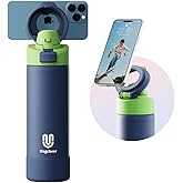 Magcheer Insulated Magnetic Water Bottle - Reusable Stainless Steel Bottle with MagSafe Compatible Phone Holder -Keeps Cold for 24 Hours - Perfect for Gym, Sports, and Travel- Navy Blue 24oz