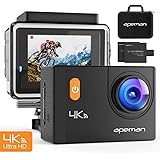 APEMAN Underwater Action Camera 4K Wi-Fi Action Cam 20MP Waterproof 30M 2.0 Inch LCD Screen 170 Wide-Angle Dual 1050mAh Batteries with Portable Package Waterproof Case and Kit of Accessories