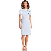 London Times Womens Polished Sheath Dress with Bow Detail Career Office Event Occasion Guest of