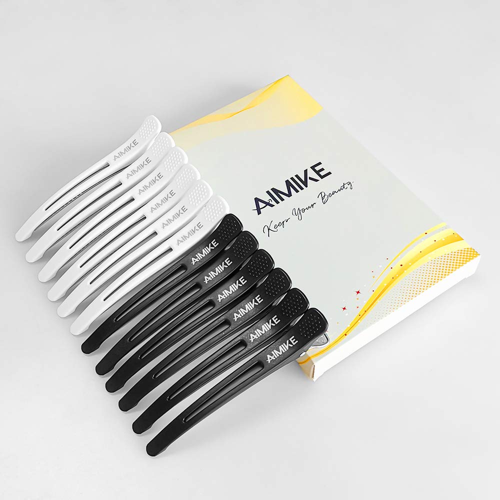 Hair Clips, AIMIKE 12 Pack Hair Clips for Styling and Sectioning, Non Slip Hair Clips with Silicone Band, No -Trace Hair Clips for Thick and Thin Hair - Professional Salon Hair Clips : Beauty