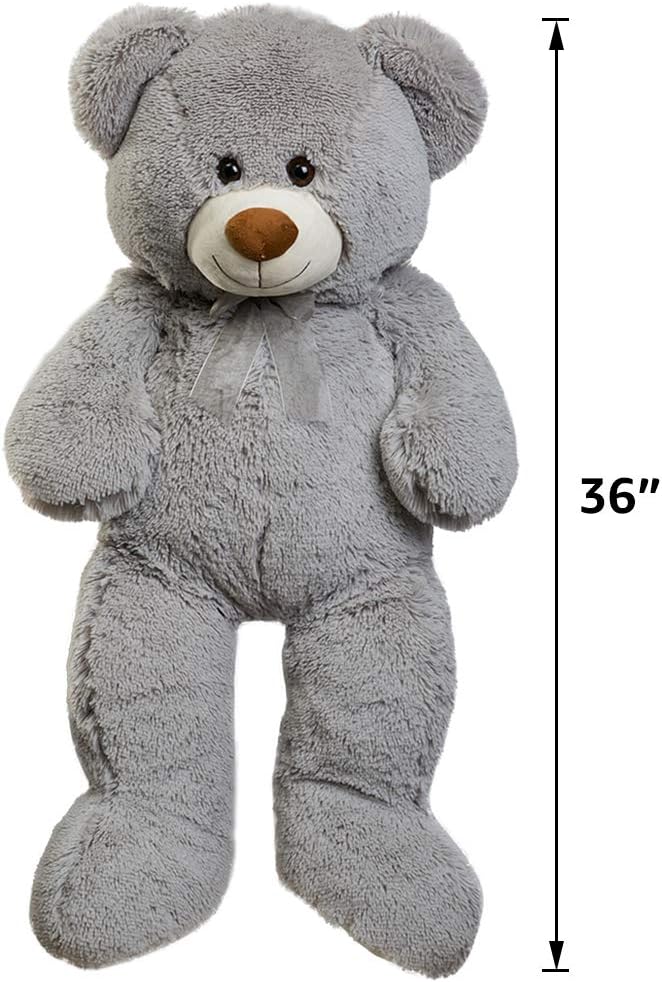 HollyHOME Teddy Bear Plush Giant Teddy Bears Stuffed Animals Teddy Bear Love 36 inch Grey: Toys & Games